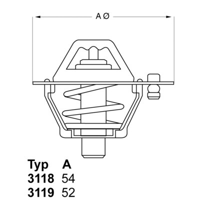 Слика на Термостат WAHLER 3119.82D4 за Mitsubishi Lancer 3 (C1A,C6A) 1.5 GLX (C12AS) - 75 коњи бензин