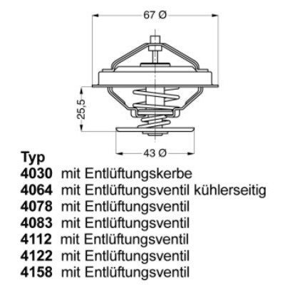 Слика на Термостат WAHLER 4078.87D за Mercedes T2 Platform (609) 510 (667.001, 667.002) - 105 коњи бензин