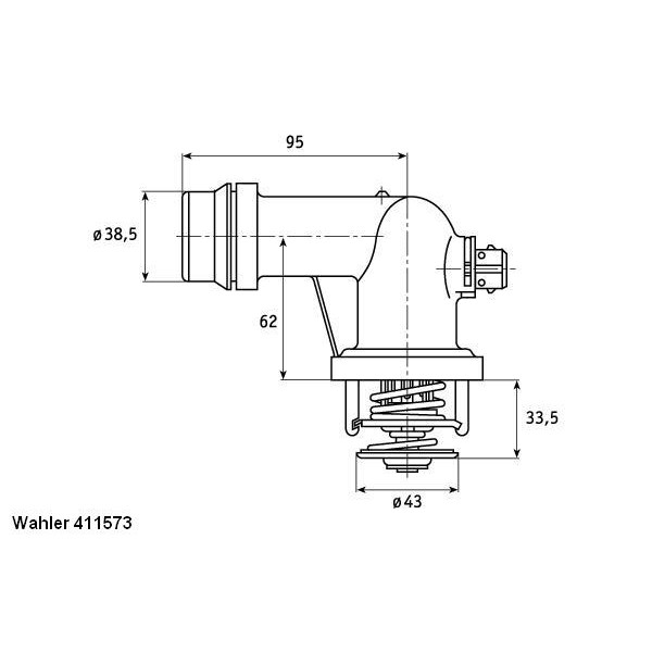 Слика на Термостат WAHLER 411573.105D за BMW 3 Touring E46 318 i - 116 коњи бензин