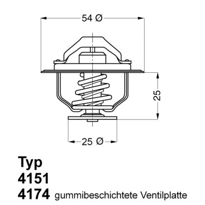 Слика на Термостат WAHLER 4151.79D за камион Iveco Daily 1 Box 49-10 V (10354204, 10354211, 10354212, 10354217...) - 92 коњи дизел