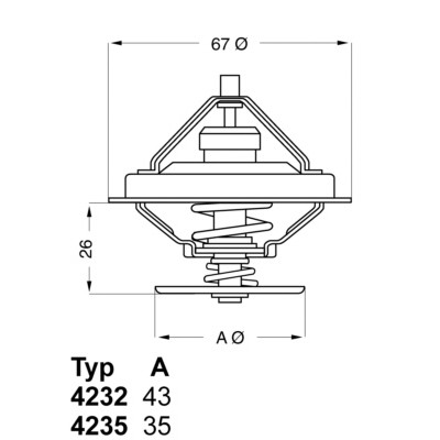 Слика на Термостат WAHLER 4232.80D за BMW 3 Gran Turismo F34 335 i - 340 коњи бензин