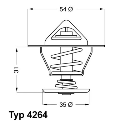 Слика на Термостат WAHLER 4264.87D за Audi 80 Sedan (89, 89Q, 8A, B3) 2.0 E - 113 коњи бензин