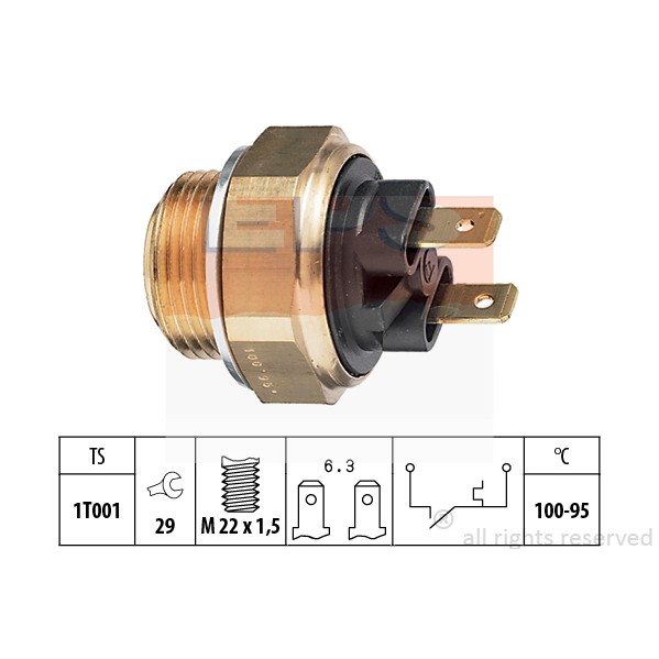 Слика на Термо прекинувач за вентилатор EPS Made in Italy - OE Equivalent 1.850.019 за Ford Orion MK 2 (AFF) 1.3 - 69 коњи бензин