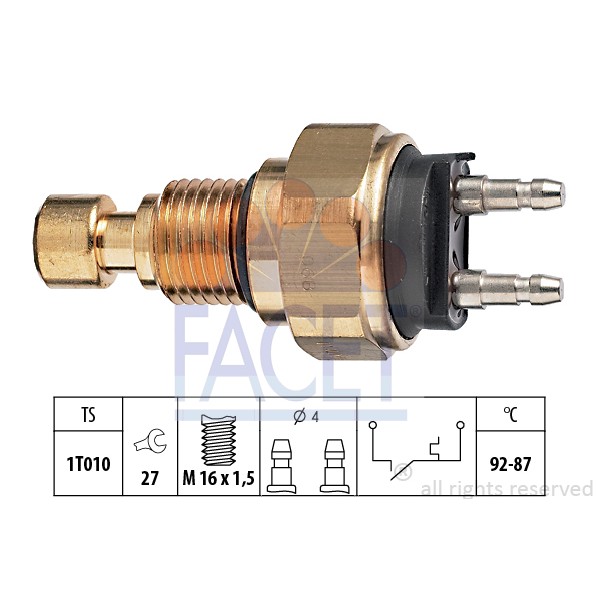 Слика на Термо прекинувач за вентилатор FACET Made in Italy - OE Equivalent 7.5036