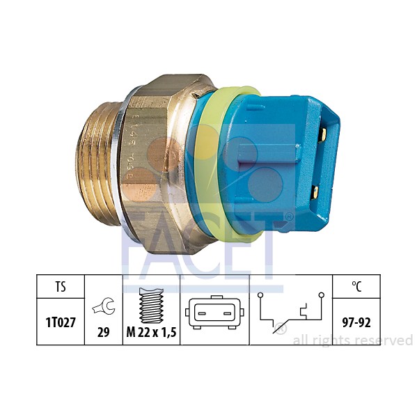 Слика на Термо прекинувач за вентилатор FACET Made in Italy - OE Equivalent 7.5145 за Citroen C5 RE Break 1.8 16V (RE6FZB) - 116 коњи бензин