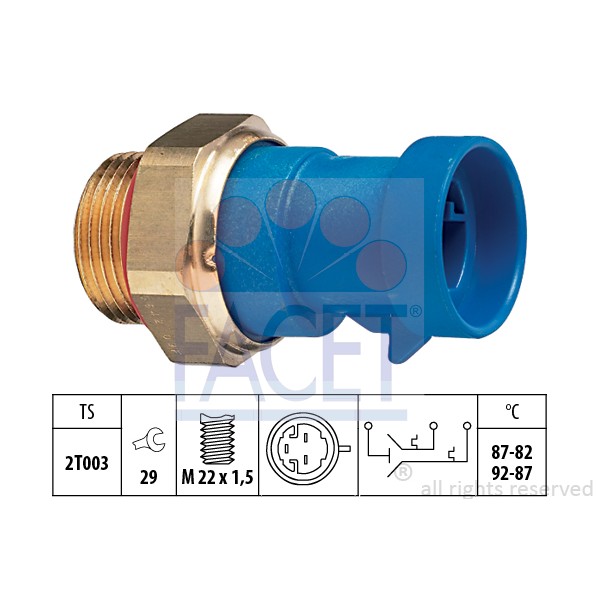 Слика на Термо прекинувач за вентилатор FACET Made in Italy - OE Equivalent 7.5642