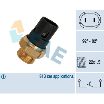 Слика на Термо прекинувач за вентилатор FAE 37250 за Renault 11 (B,C37) 1.7 (B/C37E) - 94 коњи бензин