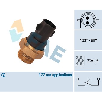 Слика на Термо прекинувач за вентилатор FAE 37290 за Ford Escort 4 Convertible (ALF) 1.6 i - 102 коњи бензин