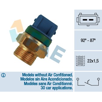 Слика на Термо прекинувач за вентилатор FAE 37680 за Peugeot 806 2.0 16V - 136 коњи бензин
