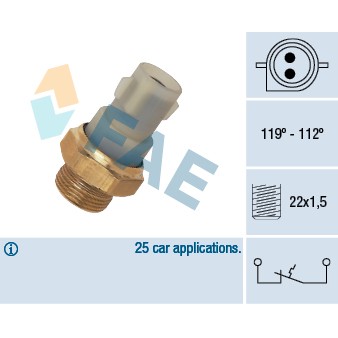 Слика на Термо прекинувач за вентилатор FAE 37700 за Ford Escort 7 (gal,aal,abl) 1.8 16V - 115 коњи бензин