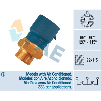 Слика на Термо прекинувач за вентилатор FAE 38235 за Opel Astra F Hatchback 1.6 - 75 коњи бензин