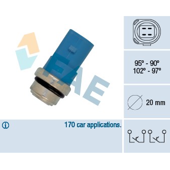 Слика на Термо прекинувач за вентилатор FAE 38391 за Audi A6 Sedan (4B, C5) 1.8 T - 180 коњи бензин
