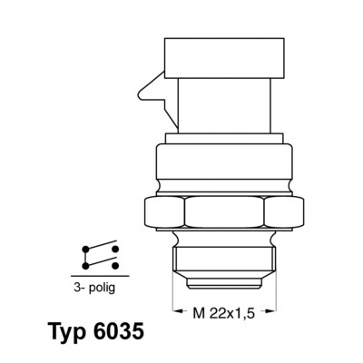 Слика на Термо прекинувач за вентилатор WAHLER 6035.92D за Fiat Strada (178e) 1.2 - 60 коњи бензин
