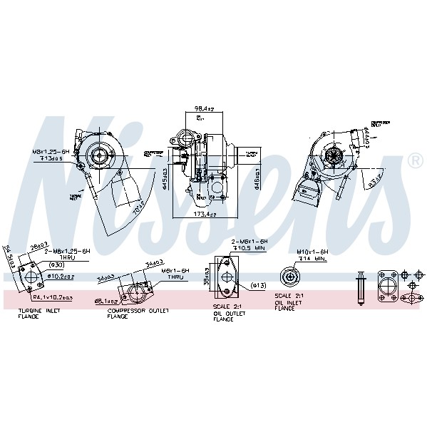 Слика на турбина, полнење со воздух NISSENS 93037 за Citroen Xsara Picasso N68 1.6 HDi - 109 коњи дизел