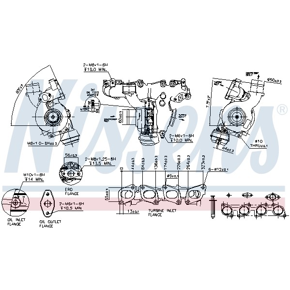 Слика на турбина, полнење со воздух NISSENS 93131 за Opel Astra H Van 1.9 CDTI 16V - 120 коњи дизел