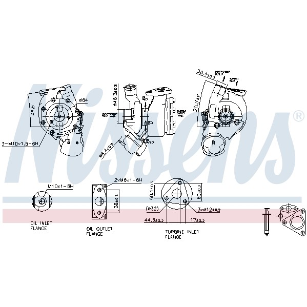 Слика на турбина, полнење со воздух NISSENS 93186 за Opel Astra H Hatchback 1.7 CDTI - 100 коњи дизел