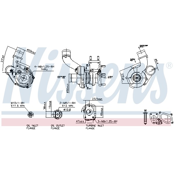 Слика на турбина, полнење со воздух NISSENS 93238 за Renault Master 2 Van (FD) 2.2 dCI 90 - 90 коњи дизел