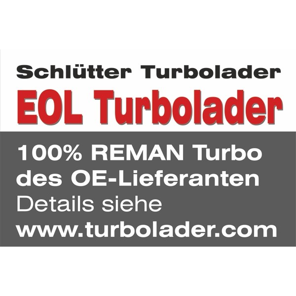 Слика на Турбина, полнење со воздух SCHLÜTTER TURBOLADER END of LIFE Turbocharger - Original BorgWarner Reman 172-12295EOL