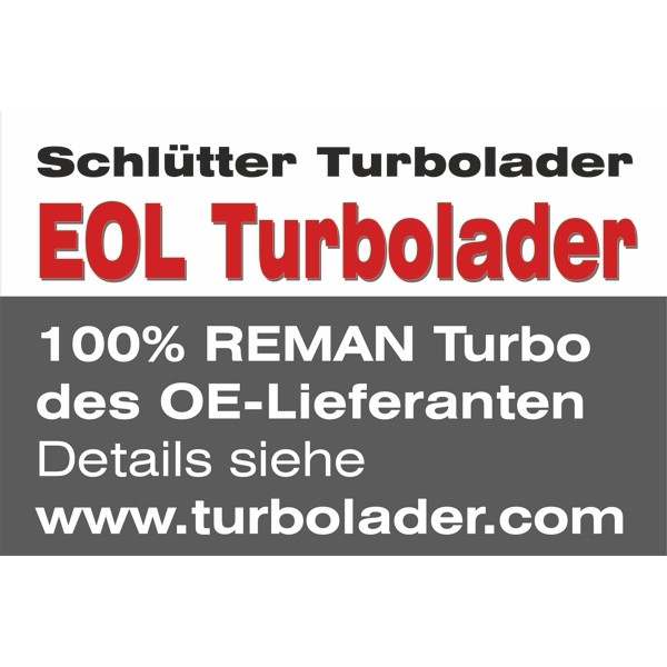 Слика на Турбина, полнење со воздух SCHLÜTTER TURBOLADER END of LIFE Turbocharger - Original BorgWarner Reman 186-01955EOL