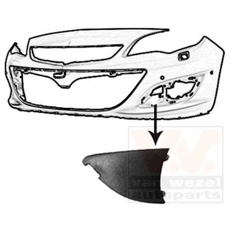 Слика на украсна/заштитна лајсна, браник VAN WEZEL 3753493 за Opel Astra J 1.4 LPG - 140 коњи Бензин/Автогаз (LPG)