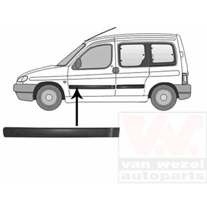 Слика на украсна/заштитна лајсна, врата VAN WEZEL 0903423 за Citroen Berlingo MF 1.9 D (MFDJY) - 68 коњи дизел