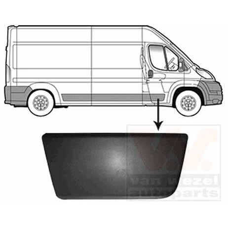 Слика на украсна/заштитна лајсна, врата VAN WEZEL 0982404 за Fiat Ducato BOX 250 115 Multijet 2,0 D - 116 коњи дизел