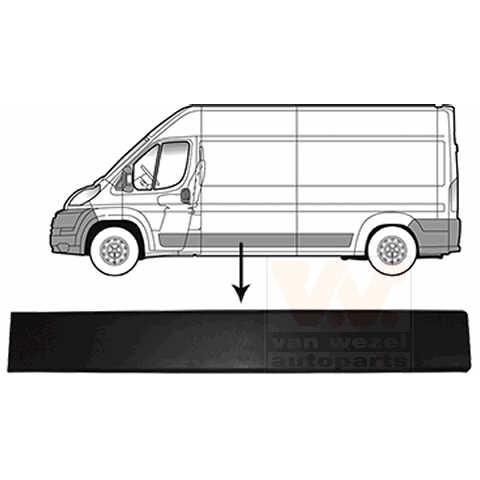 Слика на украсна/заштитна лајсна, врата VAN WEZEL 0982407 за Fiat Ducato BUS 250 130 Multijet 2,3 D - 131 коњи дизел