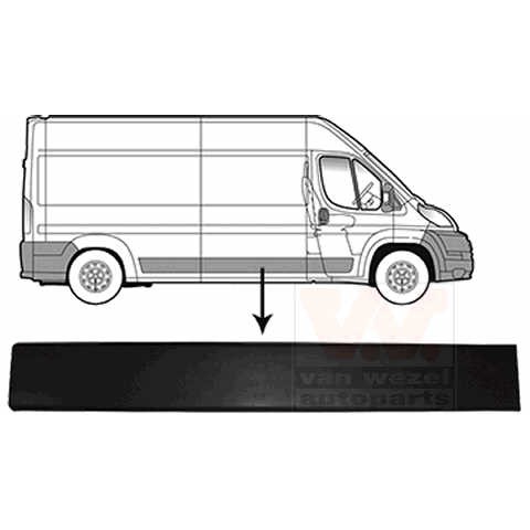 Слика на украсна/заштитна лајсна, врата VAN WEZEL 0982408 за Fiat Ducato BOX 250 115 Multijet 2,0 D - 116 коњи дизел