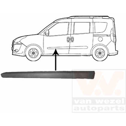 Слика на украсна/заштитна лајсна, врата VAN WEZEL 1638423 за Fiat Doblo 152 1.4 - 120 коњи бензин