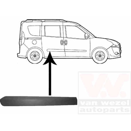 Слика на украсна/заштитна лајсна, врата VAN WEZEL 1638426 за Fiat Doblo 152 1.4 - 120 коњи бензин