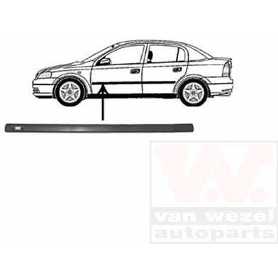 Слика на украсна/заштитна лајсна, врата VAN WEZEL 3742403 за Opel Astra G Saloon 1.8 16V - 125 коњи бензин