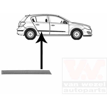 Слика на украсна/заштитна лајсна, врата VAN WEZEL 3745426 за Opel Astra H Hatchback 1.8 - 125 коњи бензин