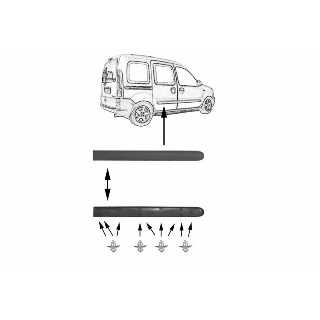 Слика на украсна/заштитна лајсна, врата VAN WEZEL 4310426 за Renault Kangoo Express (FC0-1) 1.9 dTi (FC0U) - 80 коњи дизел