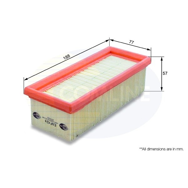 Слика на филтер за воздух COMLINE EAF424 за Renault Clio 2 1.2 16V (BB05, BB0W, BB11, BB27, BB2T, BB2U, BB2V, CB05...) - 75 коњи бензин