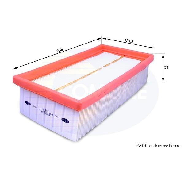 Слика на филтер за воздух COMLINE EAF838 за Citroen C3 II Hatchback 1.2 VTi 82 - 82 коњи бензин