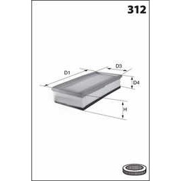 Слика на филтер за воздух MECAFILTER  ELP3649 за Citroen Jumpy U6U 2.0 i 16V - 138 коњи бензин