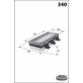 Слика на филтер за воздух MECAFILTER  ELP3726 за Renault Clio 2 Box 1.9 D (SB0E) - 64 коњи дизел