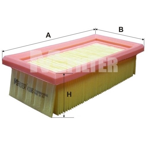 Слика на филтер за воздух MFILTER K 186 за Fiat Uno (146 A,E) 1983 45 i.e. 1.0 - 45 коњи бензин