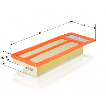 Слика на филтер за воздух TECNECO FILTERS AR1451PM за Fiat Qubo 1.3 D Multijet - 75 коњи дизел