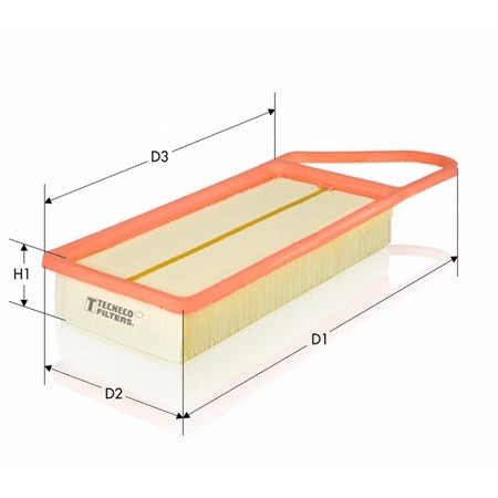 Слика на филтер за воздух TECNECO FILTERS AR2075PM за Ford Fiesta 6 1.4 TDCi - 68 коњи дизел