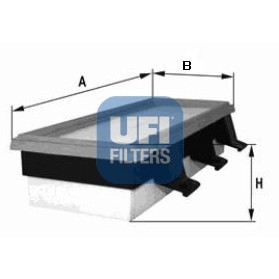 Слика на филтер за воздух UFI 30.108.00 за Renault Clio 2 1.9 D (B/CB0E) - 64 коњи дизел