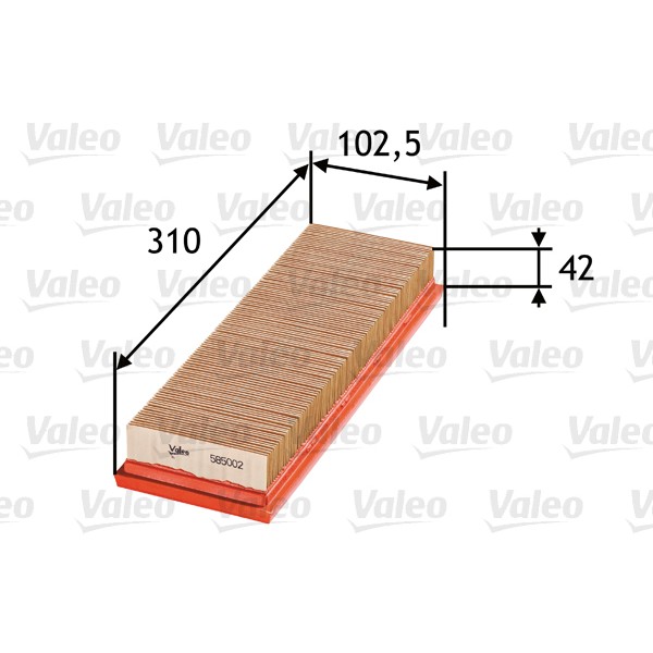 Слика на филтер за воздух VALEO 585002 за Renault Megane 1 (BA0-1) 1.9 dTi (BA08, BA0N) - 98 коњи дизел