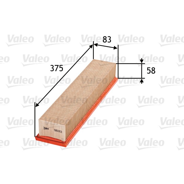 Слика на филтер за воздух VALEO 585003 за Nissan Kubistar Box 1.5 dCi - 61 коњи дизел