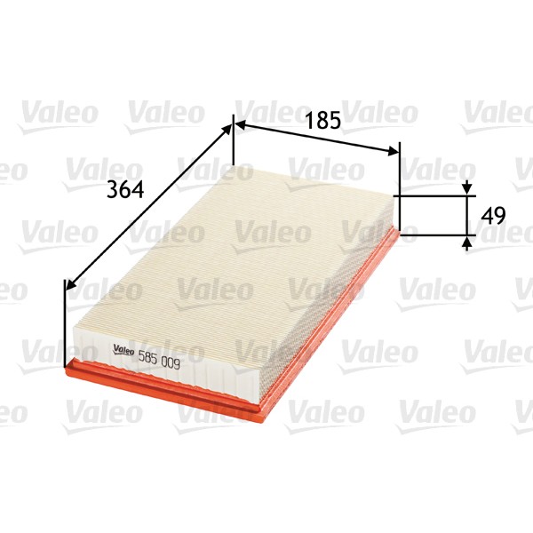 Слика на филтер за воздух VALEO 585009 за Seat Toledo 2 Saloon (1M2) 1.8 20VT - 180 коњи бензин