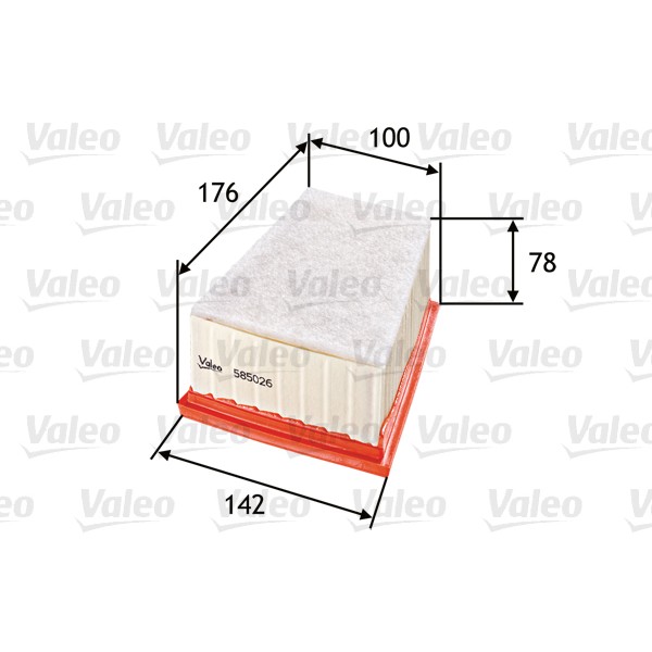 Слика на филтер за воздух VALEO 585026 за Renault Megane 1 Grandtour (KA0-1) 1.8 16V (KA0S, KA12, KA1A, KA1M, KA1R) - 115 коњи бензин