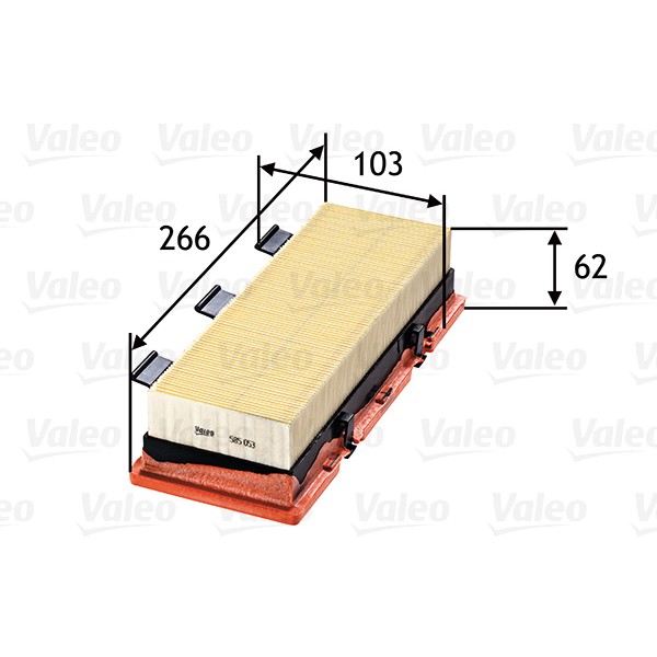 Слика на филтер за воздух VALEO 585053 за Renault Clio 2 Box 1.9 D (SB0E) - 64 коњи дизел