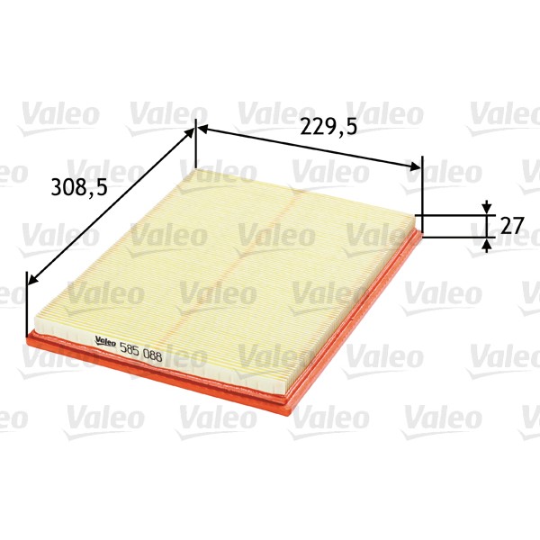 Слика на филтер за воздух VALEO 585088 за Opel Astra F Estate 2.0 i 16V - 150 коњи бензин