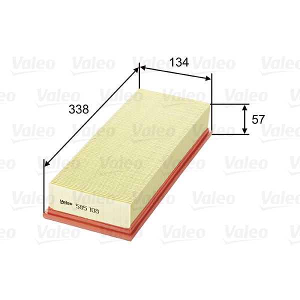 Слика на филтер за воздух VALEO 585108 за Audi 80 Sedan (89, 89Q, 8A, B3) 1.6 TD - 80 коњи дизел