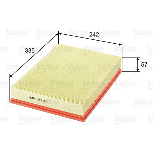 Слика на филтер за воздух VALEO 585353 за Volvo 940 Saloon (944) 2.0 Turbo - 155 коњи бензин