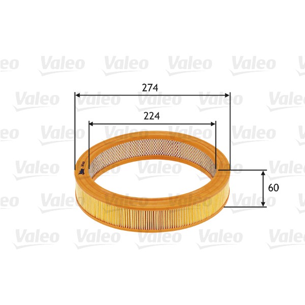 Слика на филтер за воздух VALEO 585619 за VW Scirocco (53B) 1.3 - 55 коњи бензин